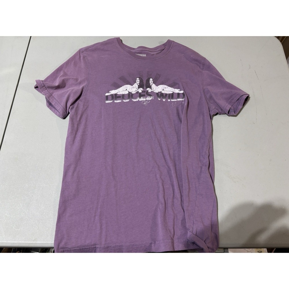 Vtg Y2K Express Purple Deuces Wild M‎ Shirt
